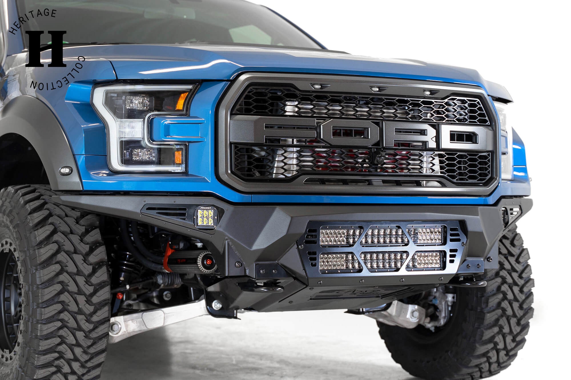 2017-2020 Ford Raptor Bomber Front Bumper | Dual 20" Light Bars | Heritage