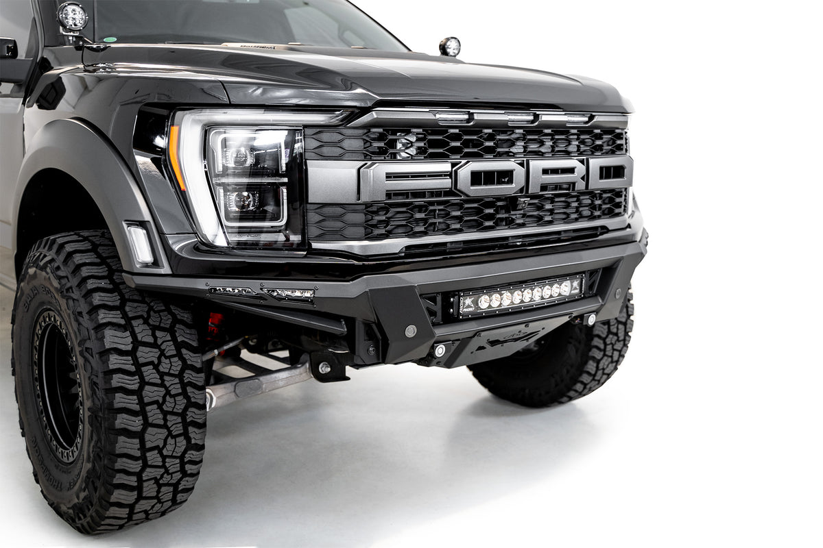 Raptor Style Steel Front Bumper For 2009-2014 Ford F-150 - Gray Painted (Pre-Runner)